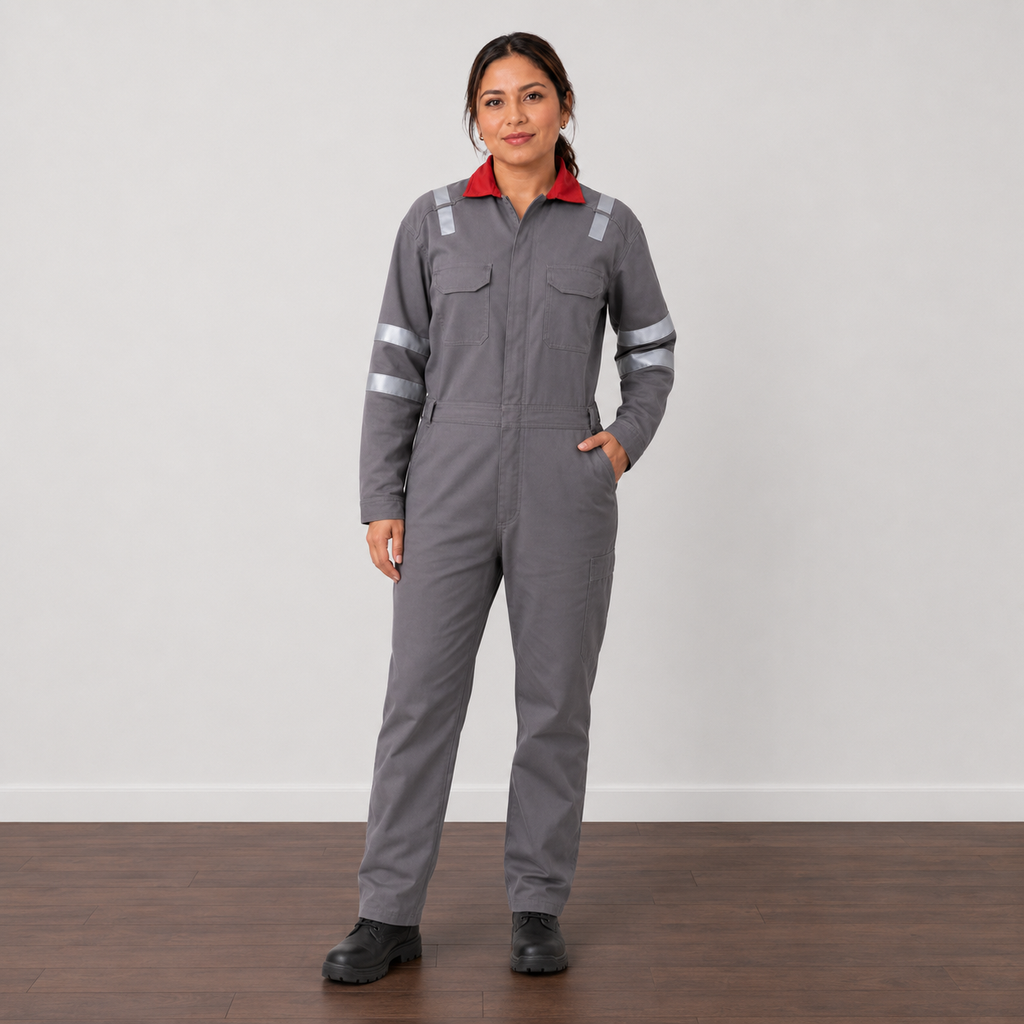 HERS Women's 5.7oz Inherently FR Modacrylic NFPA 2112 Cat 2 Coverall (Custom Made Only)