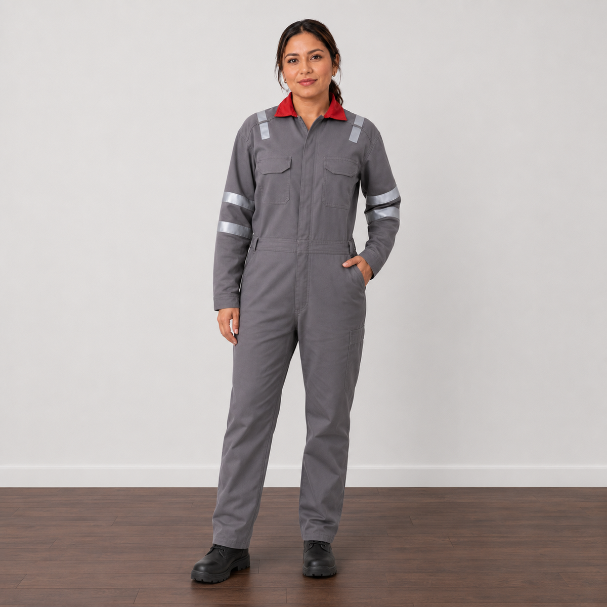 HERS Women's 5.7oz Inherently FR Modacrylic NFPA 2112 Cat 2 Coverall (Custom Made Only)