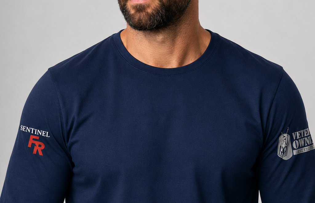 Sentinel FeatherShield 4.5oz Flame Resistant Navy Long Sleeve T-shirt(Sentinel Graphic Collection)