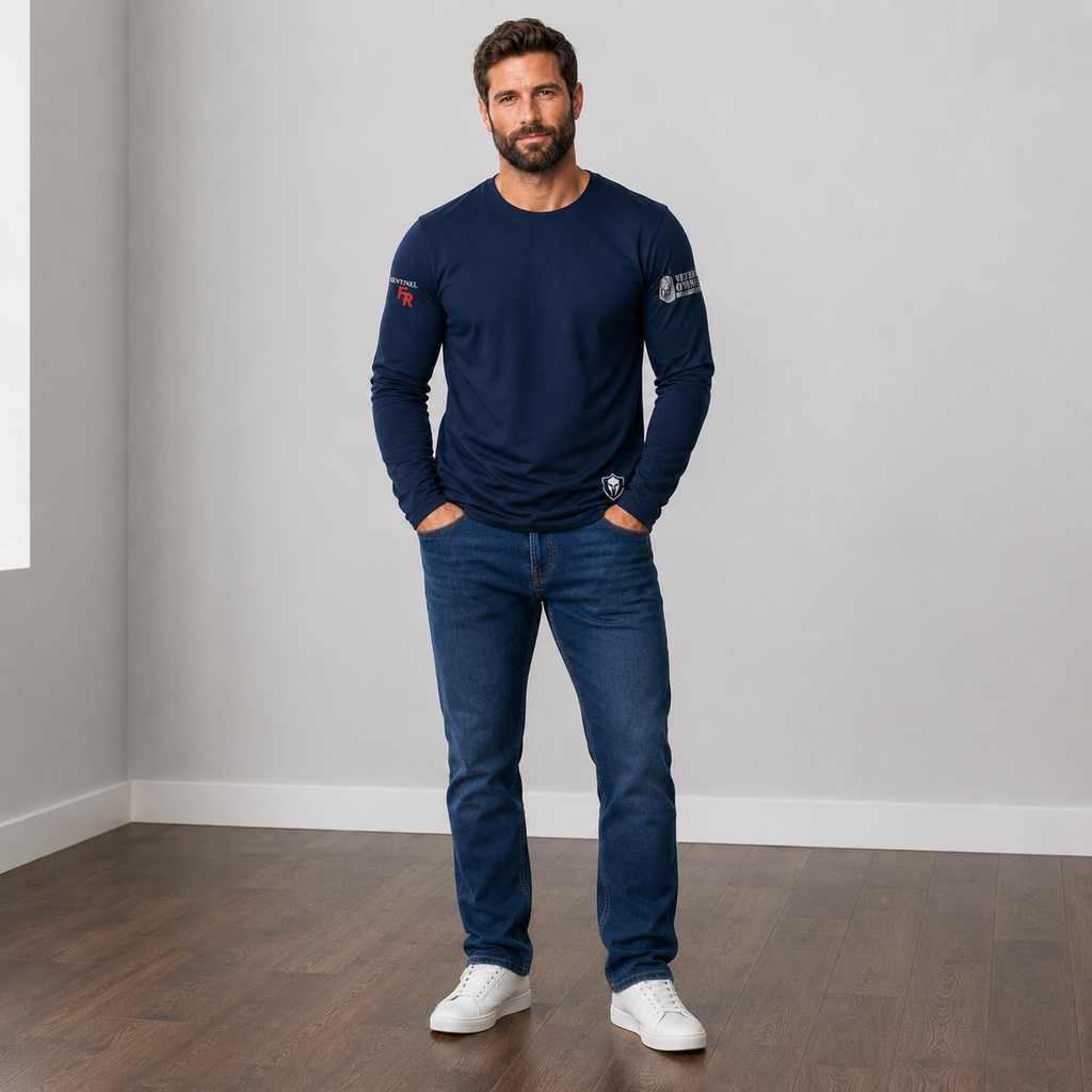 Sentinel FeatherShield 4.5oz Flame Resistant Navy Long Sleeve T-shirt(Sentinel Graphic Collection)
