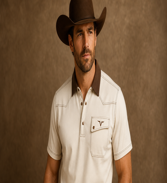 The Landman - Lightweight Western Polo with Pearl Snaps (Coming Soon)