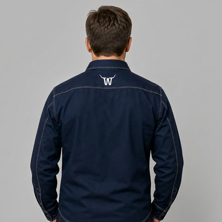 WeldaBeast 5.6 OZ NFPA 2112 Cat 2 Inherently Flame Resistant Western Style Shirt.