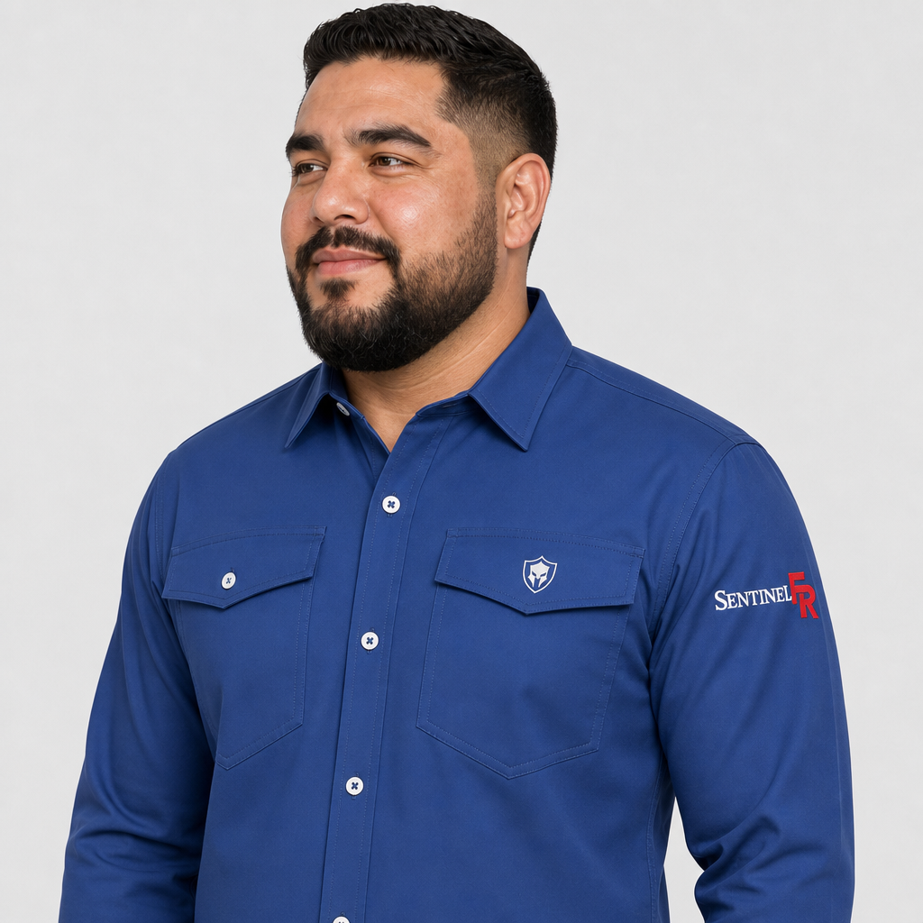 Sentinel Zephyr Modacrylic 4.9oz Cat 2 Flame Resistant Button Up Shirt