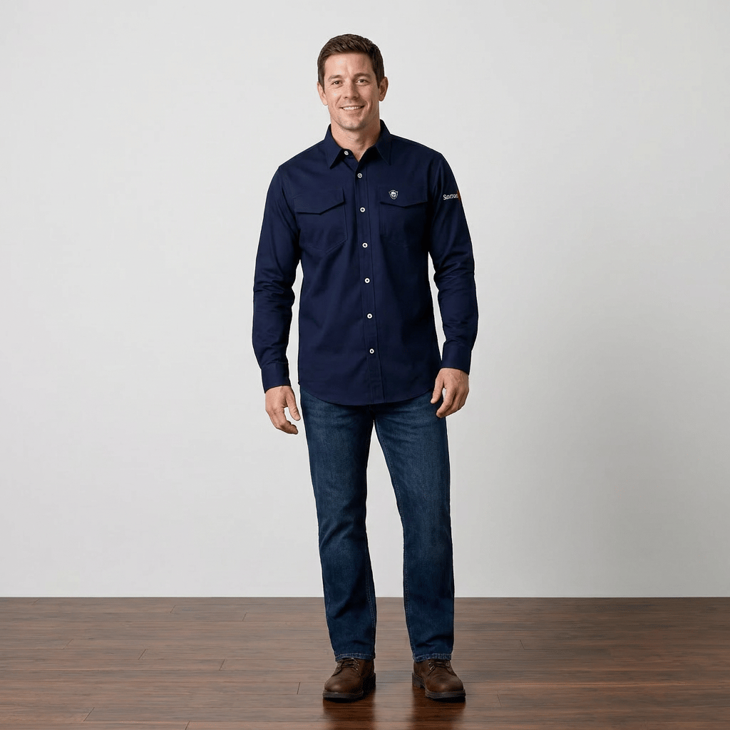 Sentinel Zephyr Modacrylic 4.9oz Cat 2 Flame Resistant Button Up Shirt