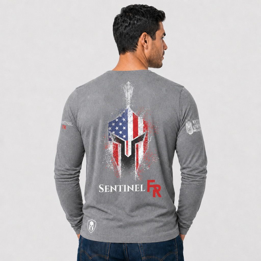 Sentinel FeatherShield 4.5oz Flame Resistant Gray Long Sleeve T-shirt(Sentinel Graphic Collection)