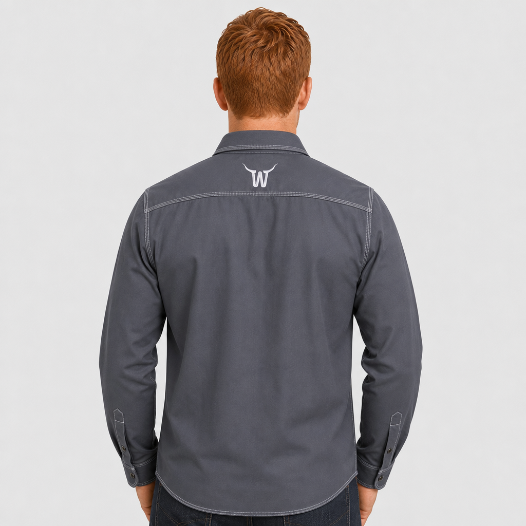 WeldaBeast 5.6 OZ NFPA 2112 Cat 2 Inherently Flame Resistant Western Style Shirt.