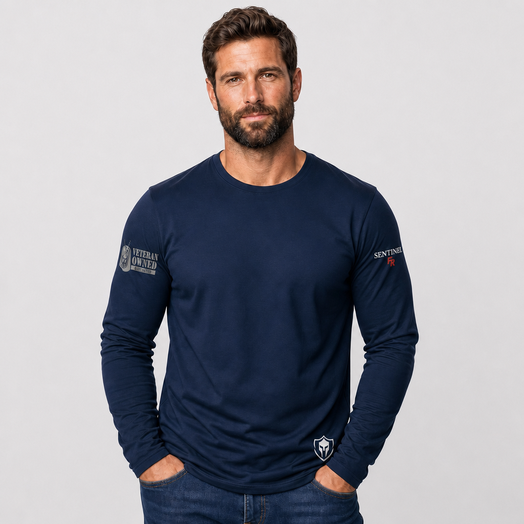 Sentinel FeatherShield 4.5oz Flame Resistant Navy Long Sleeve T-shirt(Sentinel Graphic Collection)
