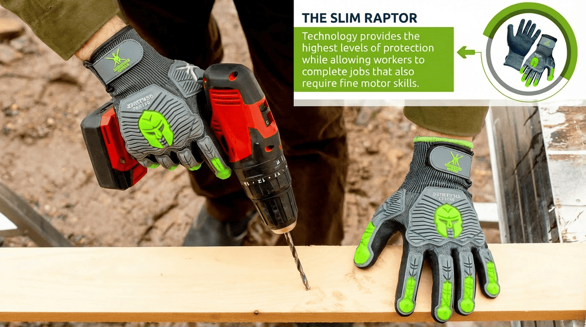 Slim Raptor Nitrile  ANSI Cut 4/ANSI 2 Impact Protection Knit glove with Impact